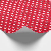 赤のF-16毒蛇のジェット機パターン白 ラッピングペーパー (角)