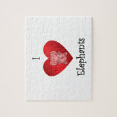 赤のIハート象 ジグソーパズル (縦)