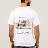 赤のLポーデザインにノーと言う Tシャツ (裏面)