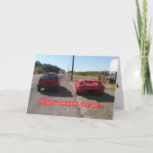 赤のLamborghiniグリーティングカード-勇気付けられる カード (正面)