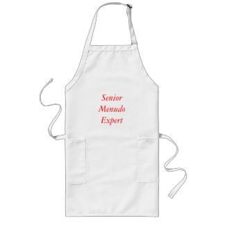 赤のMenudoの年長の専門家 ロングエプロン