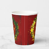 赤のName Year Christmas 20xx金ゴールドリースの追加 紙コップ (右)