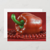 赤のpaprika&ビーズ_2 ポストカード (正面/裏面)