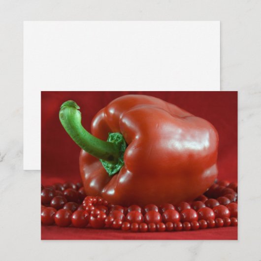 赤のpaprika&ビーズ_2 ポストカード (正面/裏面)