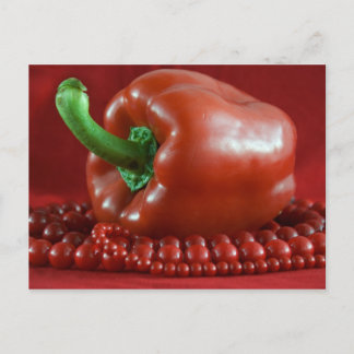 赤のpaprika&ビーズ_2 ポストカード