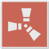 赤のRUST記号(白) シール (正面)