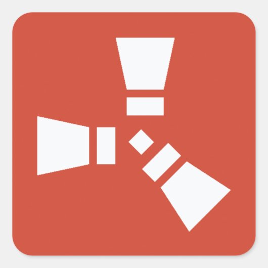 赤のRUST記号(白) スクエアシール (正面)