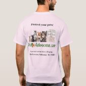 赤のS前足にノーとデザイン Tシャツ (裏面)