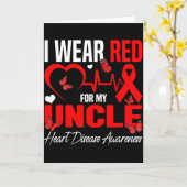 赤はおじの心臓病の意識のため カード (黄色い花)