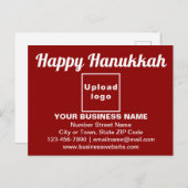 赤はがき上のビジネスハヌカー挨拶 ポストカード (正面/裏面)