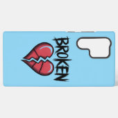 赤はっきりしたい壊れたハート電話ケース SAMSUNG GALAXYケース (裏面横)