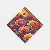 赤はっきりしたとオレンジの水色のフローラエレガント スタンダードランチョンナプキン (角)
