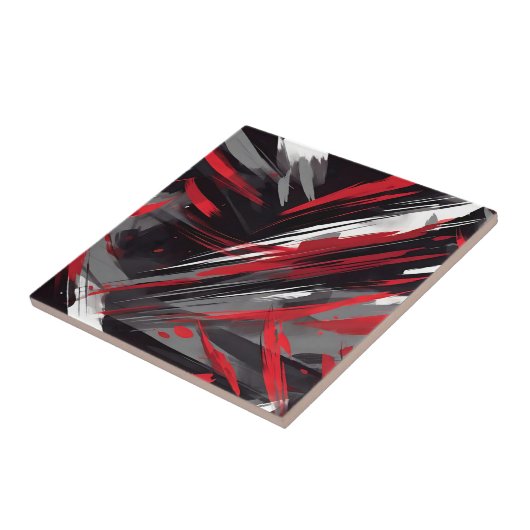 赤はっきりしたとグレーのダイナミック タイル (側面)