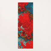 赤はっきりしたとティール（緑がかった色）のカラフル祈りの言葉 ヨガマット (裏面)