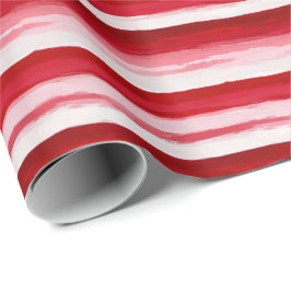 赤はっきりしたとピンクのギフトストライプのラップ ラッピングペーパー