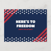 赤はっきりしたと海軍の愛国的なスターとストライプ シーズンポストカード (正面)