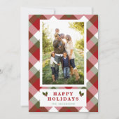 赤はっきりしたと緑の格子模様の写真 シーズンカード (正面)