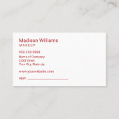 赤はっきりしたと金ゴールドのグリッター 名刺 (裏面)