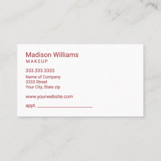 赤はっきりしたと金ゴールドのグリッター 名刺 (裏面)