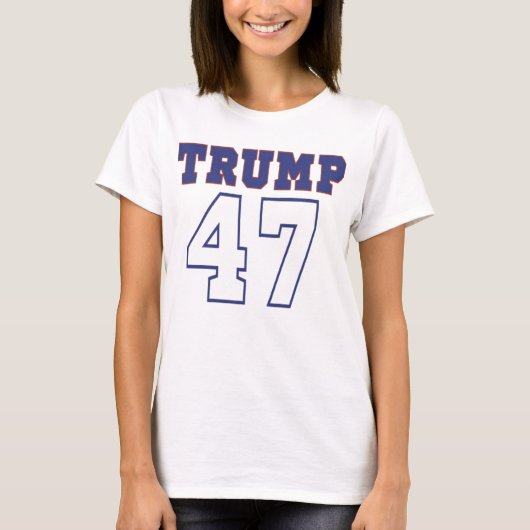 赤はっきりしたと青のトランプ47 Tシャツ (正面)