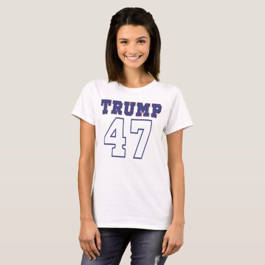 赤はっきりしたと青のトランプ47 Tシャツ (正面フル)