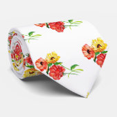 赤はっきりしたと黄のデイジー ネクタイ (ロール)