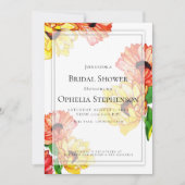 赤はっきりしたと黄の大デイジー 招待状 (正面)