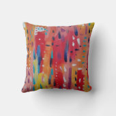 赤はっきりしたと黄の抽象芸術 クッション (裏面)