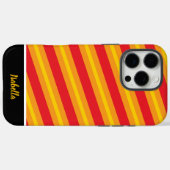 赤はっきりしたと黄ストライプのエネルギー Case-Mate iPhoneケース (裏面 (横))
