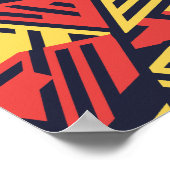 赤はっきりしたと黄色のジオメトリ三角形 ポスター (角)