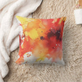 赤はっきりしたと黄色のスプラッシュピロー クッション (ブランケット)