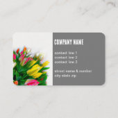 赤はっきりしたと黄色のチューリップ花アーカスタムト 名刺 (裏面)