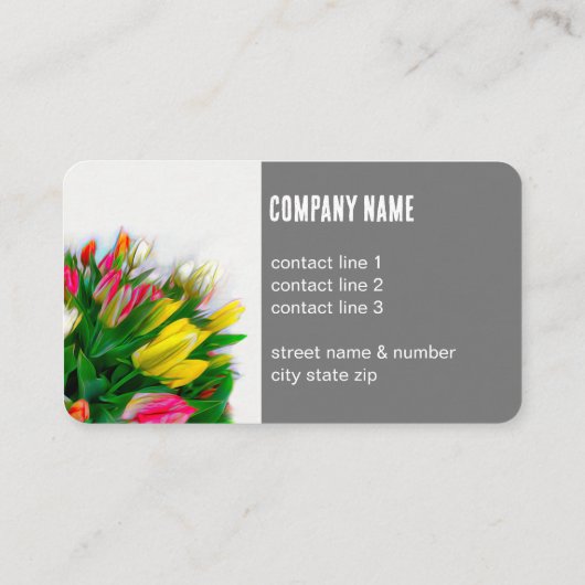 赤はっきりしたと黄色のチューリップ花アーカスタムト 名刺 (裏面)