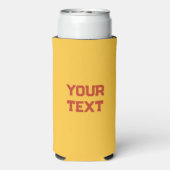 赤はっきりしたと黄色のミニマルパーソナライズされた色 スリム缶クーラー (Seltzer裏面)