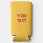 赤はっきりしたと黄色のミニマルパーソナライズされた色 スリム缶クーラー (裏面)