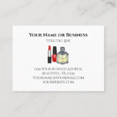 赤はっきりしたと黒のメイクアップと爪、 ネイルポーランドサロン 名刺 (裏面)