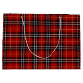 赤はっきりしたと黒の格子模様のクリスマス ラージペーパーバッグ (裏面)