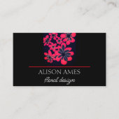 赤はっきりしたと黒の花のアートフローリングまたはデザイナー 名刺 (正面)