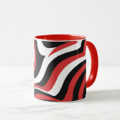 赤はっきりしたと黒波のパターン マグカップ (正面右)