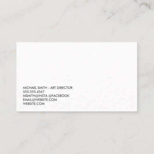 赤はっきりしたアクセント手書き文字 名刺 (裏面)