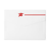 赤はっきりしたキャップ卒業ラップのまわりにラベル ラップアラウンドラベル (裏面)