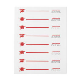 赤はっきりしたキャップ卒業ラップのまわりにラベル ラップアラウンドラベル