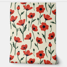 赤はっきりしたケシ | クラシック花の模様 壁紙