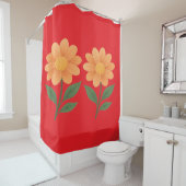 赤はっきりしたシャワーカーテン付き赤シャワーカーテン シャワーカーテン (インサイチュ)