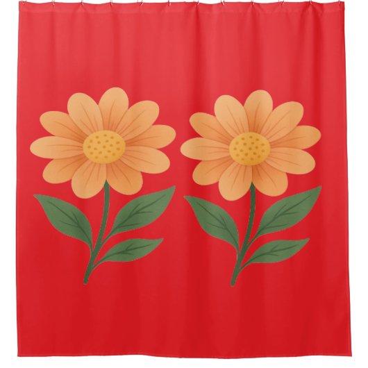 赤はっきりしたシャワーカーテン付き赤シャワーカーテン シャワーカーテン (正面)