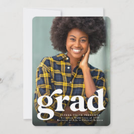 赤はっきりしたシンプル写真卒業 案内状