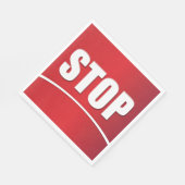 赤はっきりしたストップ記号 スタンダードランチョンナプキン (角)