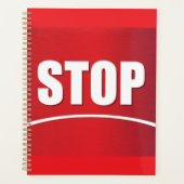赤はっきりしたストップ記号 プランナー手帳 (正面)