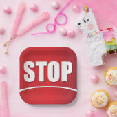 赤はっきりしたストップ記号 ペーパープレート (パーティー)