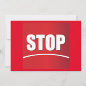 赤はっきりしたストップ記号 招待状 (正面)